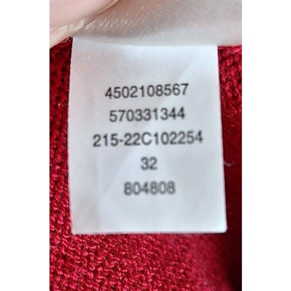 Chico's 1 Women Medium 8 Red Lightweight Comfort Fringe Hem Open Front Cardigan - Picture 6 of 8